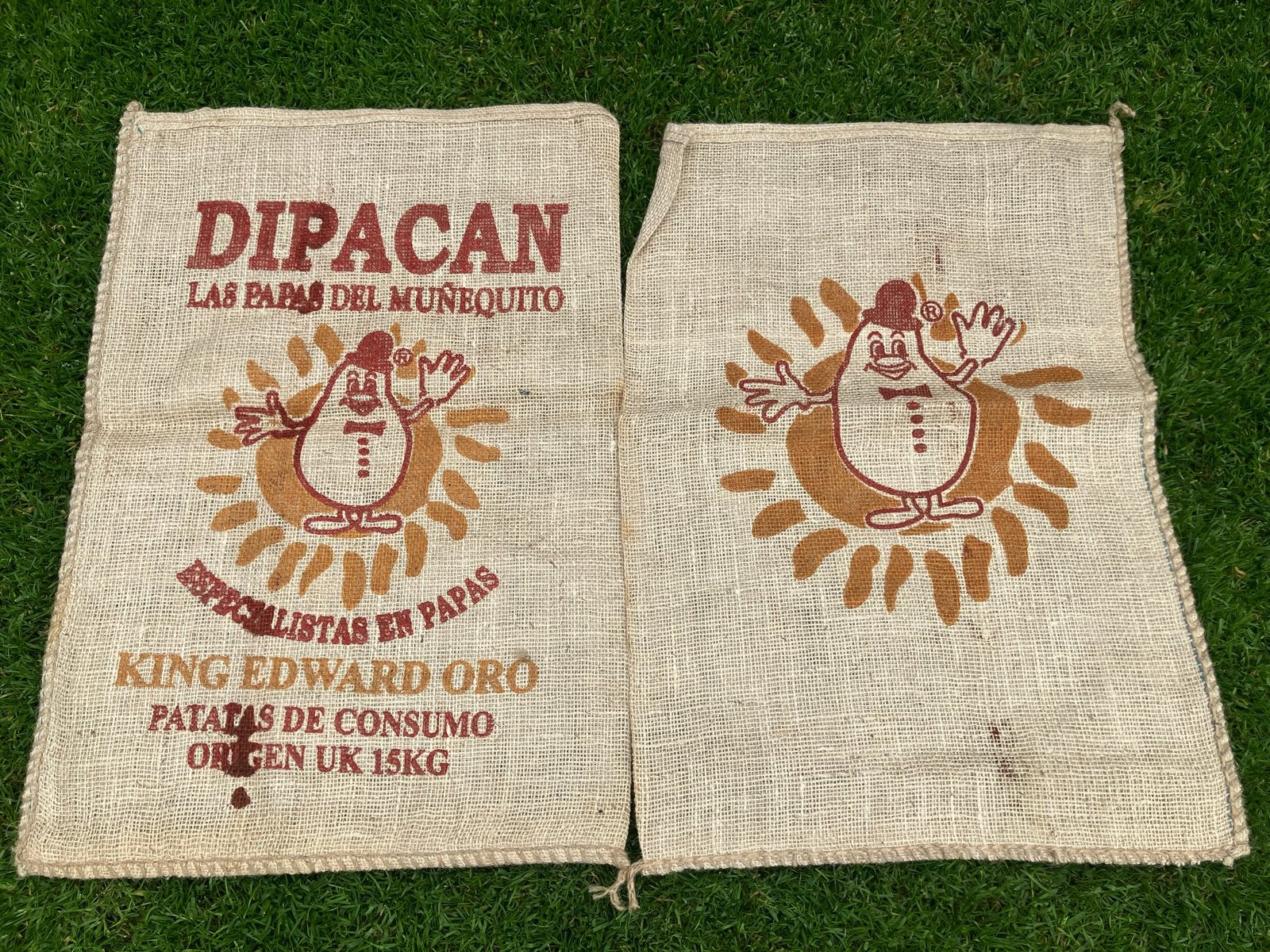 Vintage Jute Zakken - Dipacan Aardappelzakken, Gebruikt, Ophalen of Verzenden, Nvt, Nvt