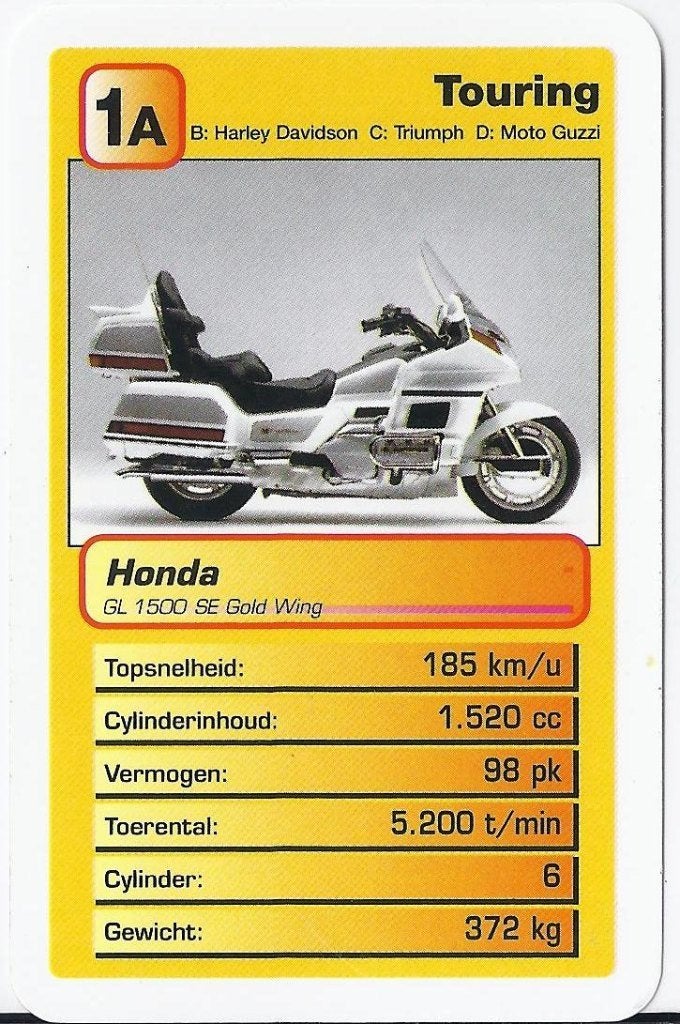 Mok16 motorkaartje 1a honda gl 1500 se gold wing, Ophalen of Verzenden, Zo goed als nieuw, Motoren