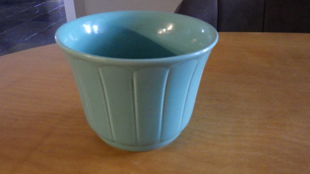 vintage bloempot in de kleur groen, Ophalen of Verzenden, Huis en Inrichting