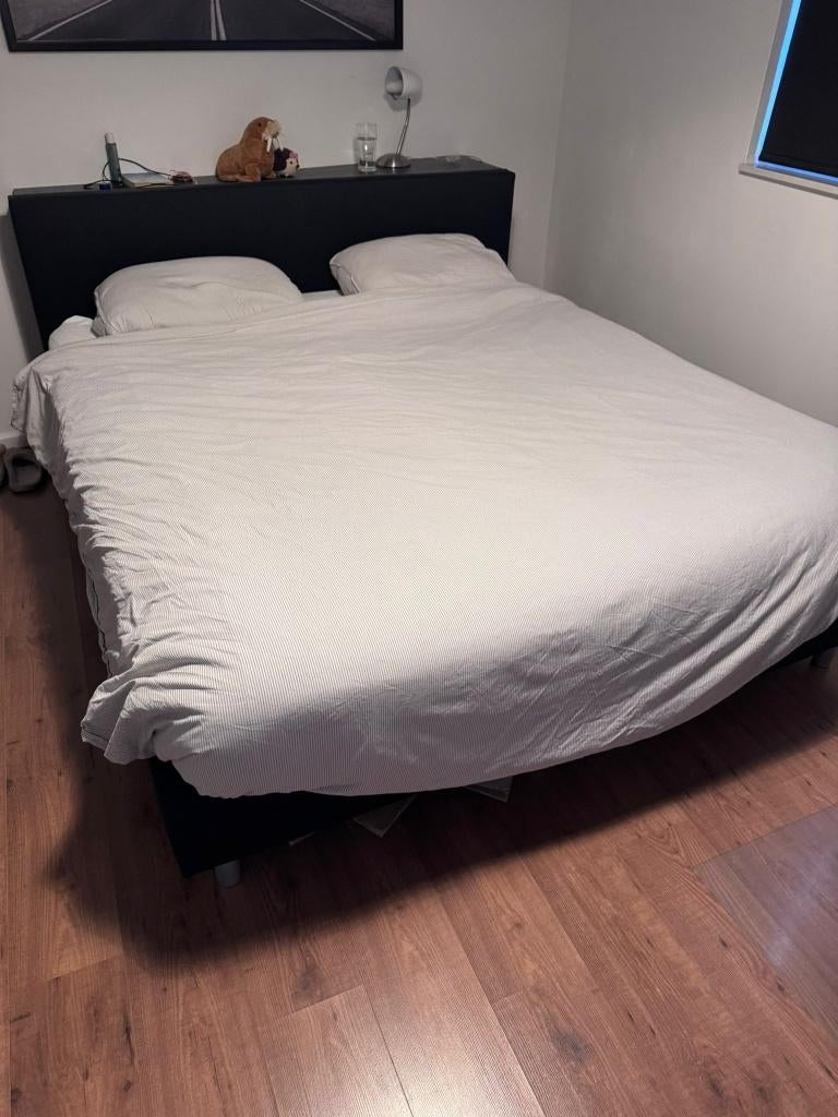 Tweepersoons bed, gebruikt, Ophalen, Gebruikt, Zwart, Tweepersoons