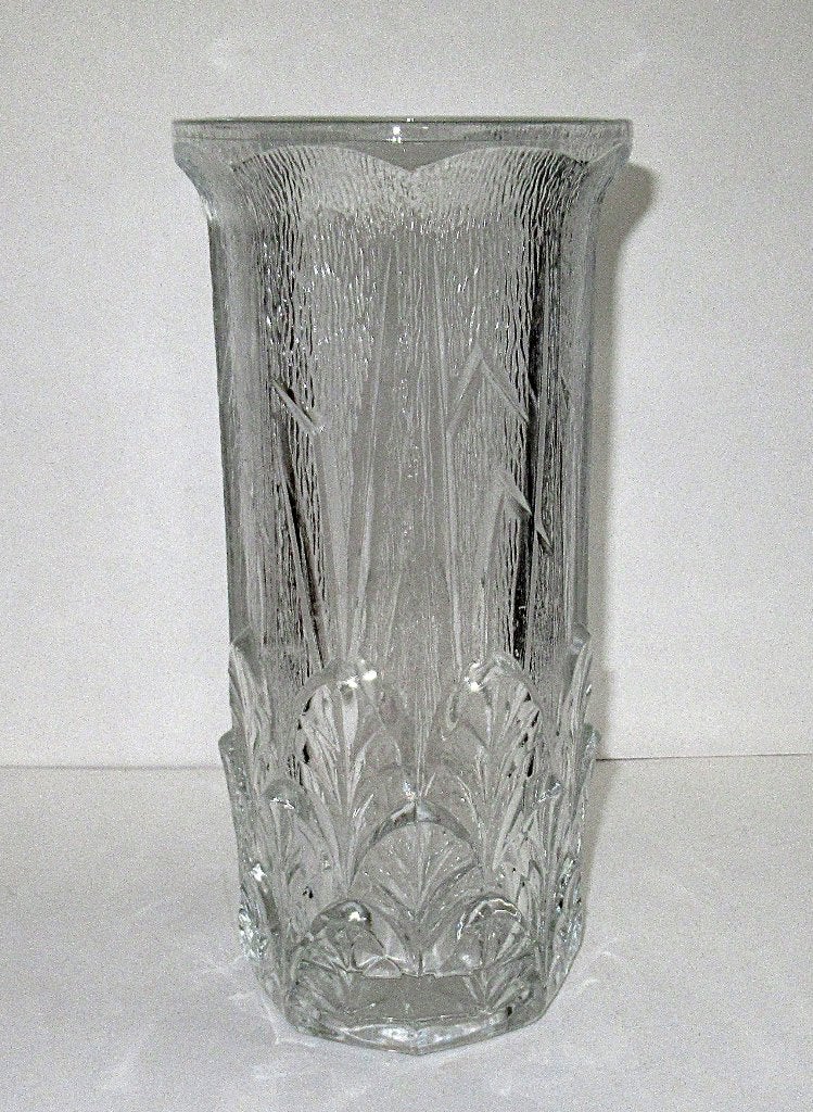Retro Fidenza vaas van massief reliëfglas, Italy van de 70te, Ophalen of Verzenden