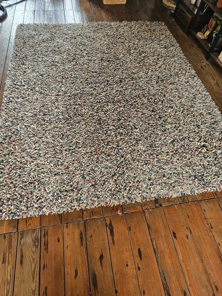 Handgeweven Hoogpolig tapijt van de munk carpets 200x250, Ophalen, Grijs, Rechthoekig, 200 cm of meer