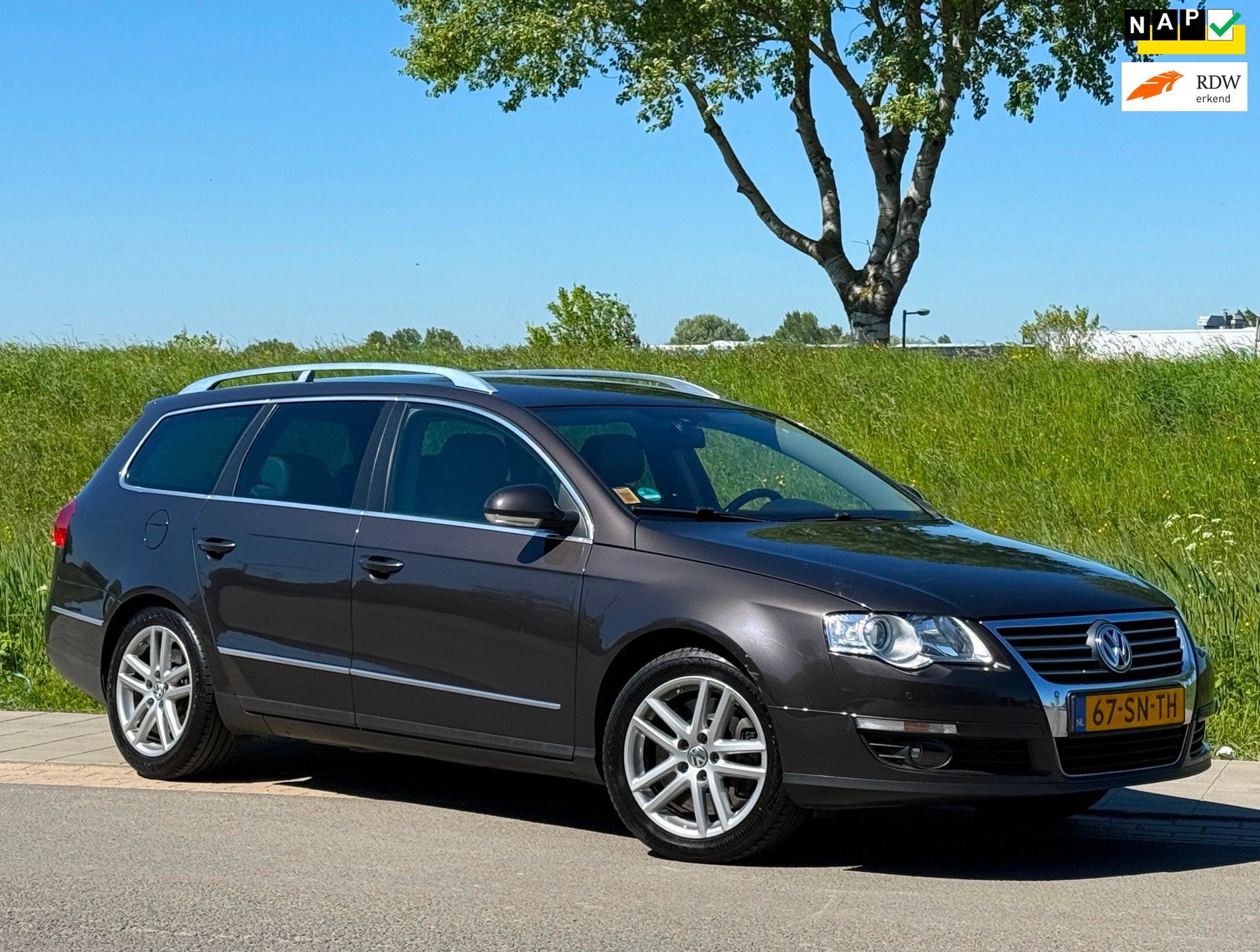 Volkswagen Passat Variant 3.2 V6 Highline 4M | DSG | Stoelve, Auto's, Automaat, Gebruikt, Beige, Leder en Stof