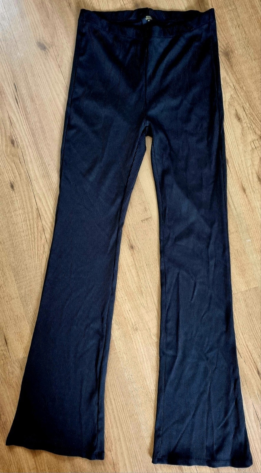 Zwarte geribbelde flared broek Seven Sisters XL (3), Seven Sisters, Zwart, Maat 46/48 (XL) of groter, Ophalen of Verzenden