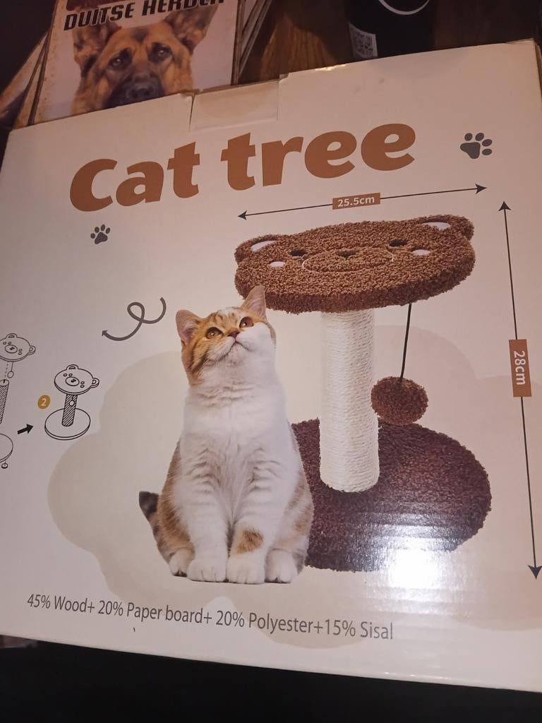 Katten krabpaal schattige teddybeer kop voor je kat koopje!, Dieren en Toebehoren, Krabmeubelen, Ophalen of Verzenden, Nieuw