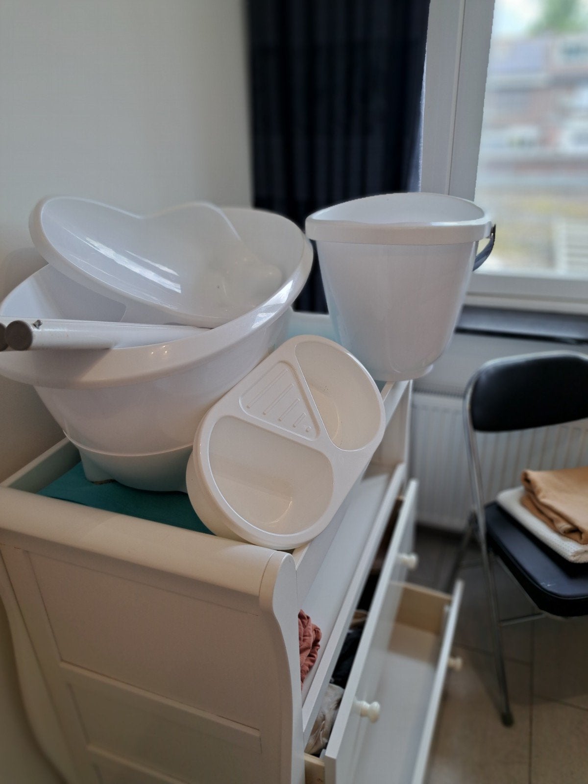 Baby badje met toebehoren,  gebruikt., Kinderen en Baby's, Badjes en Verzorging, Ophalen of Verzenden, Zo goed als nieuw, Badje
