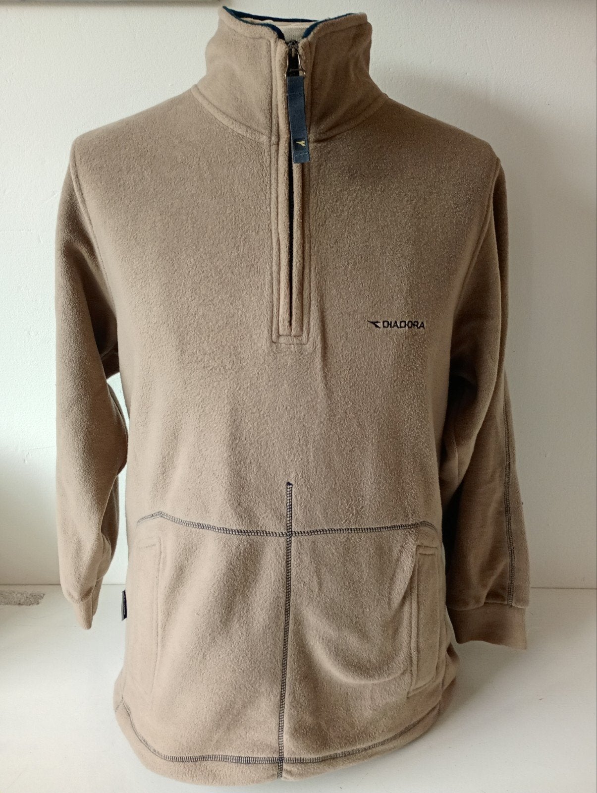 Diadora Fleece Trui met 1/4 Rits - Maat S - Beige/Taupe, Via Montello 80, 31031 Caerano di San Marco TV, Italy, Verzenden, Info@diadora.com