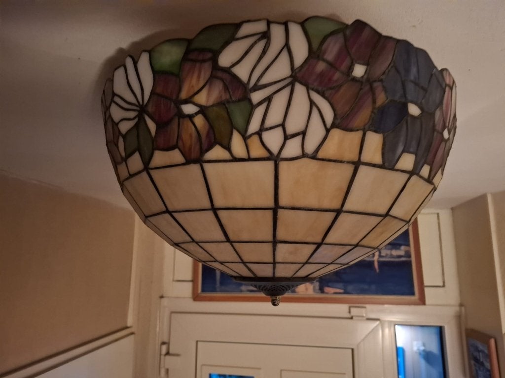 Grote Tiffany plafondlamp bloemen 45 cm, Ophalen