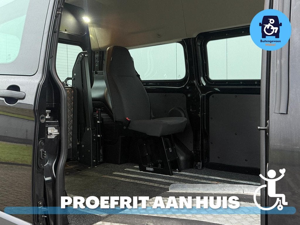Ford Transit Custom 2.2 TDCI L1H2 Rolstoelbus | Meerijder Vo, Auto's, 12 maanden, Gebruikt, Zwart, 4 cilinders