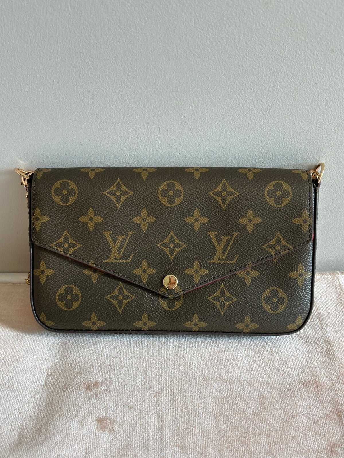 Louis Vuitton Pochette Félicie Monogram, Verzenden, Zo goed als nieuw, Bruin, Schoudertasje