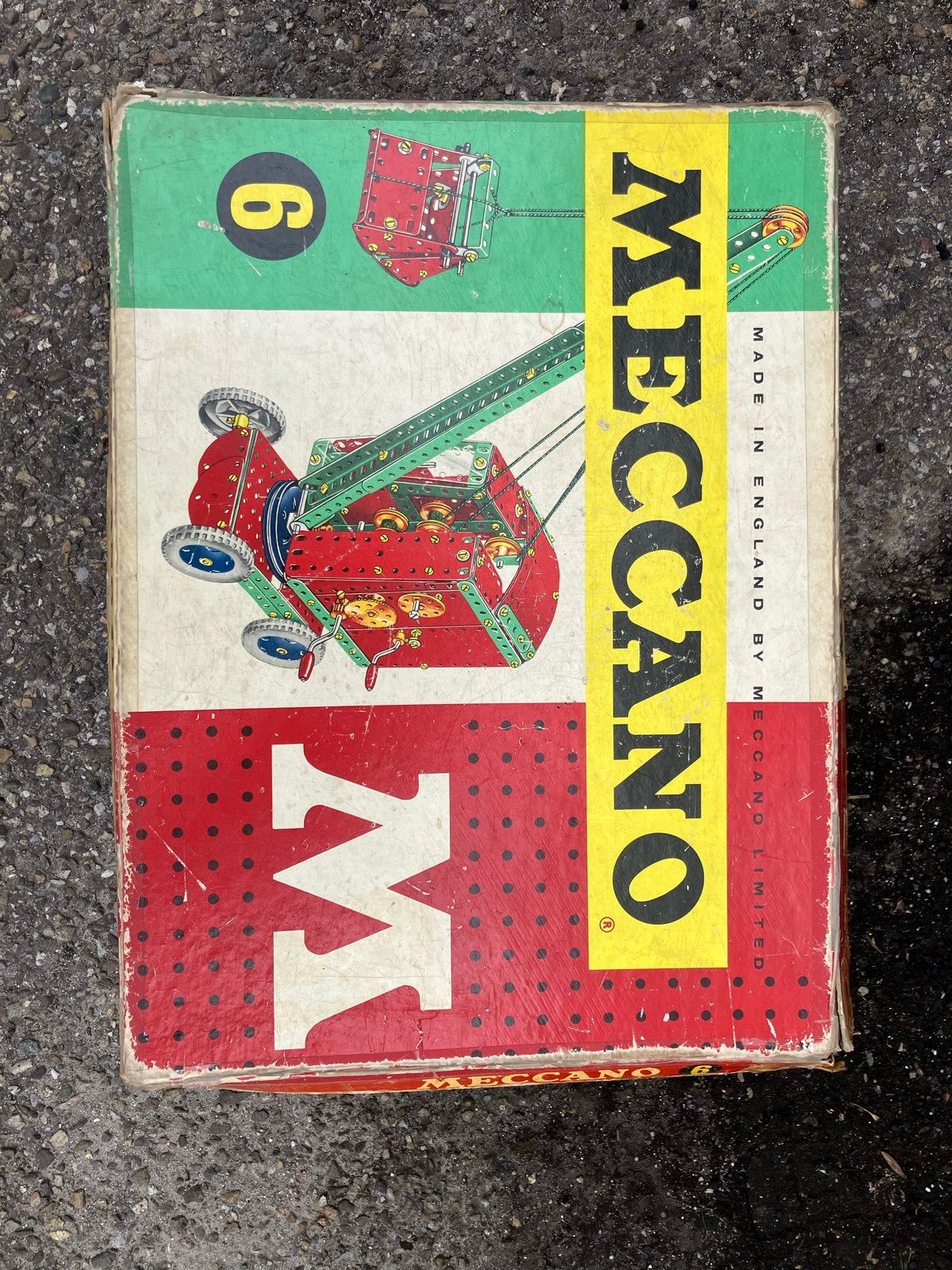 Vintage Meccano Constructie Set Nr. 6 met Motor en Handleidi, Ophalen, Gebruikt, Overige merken