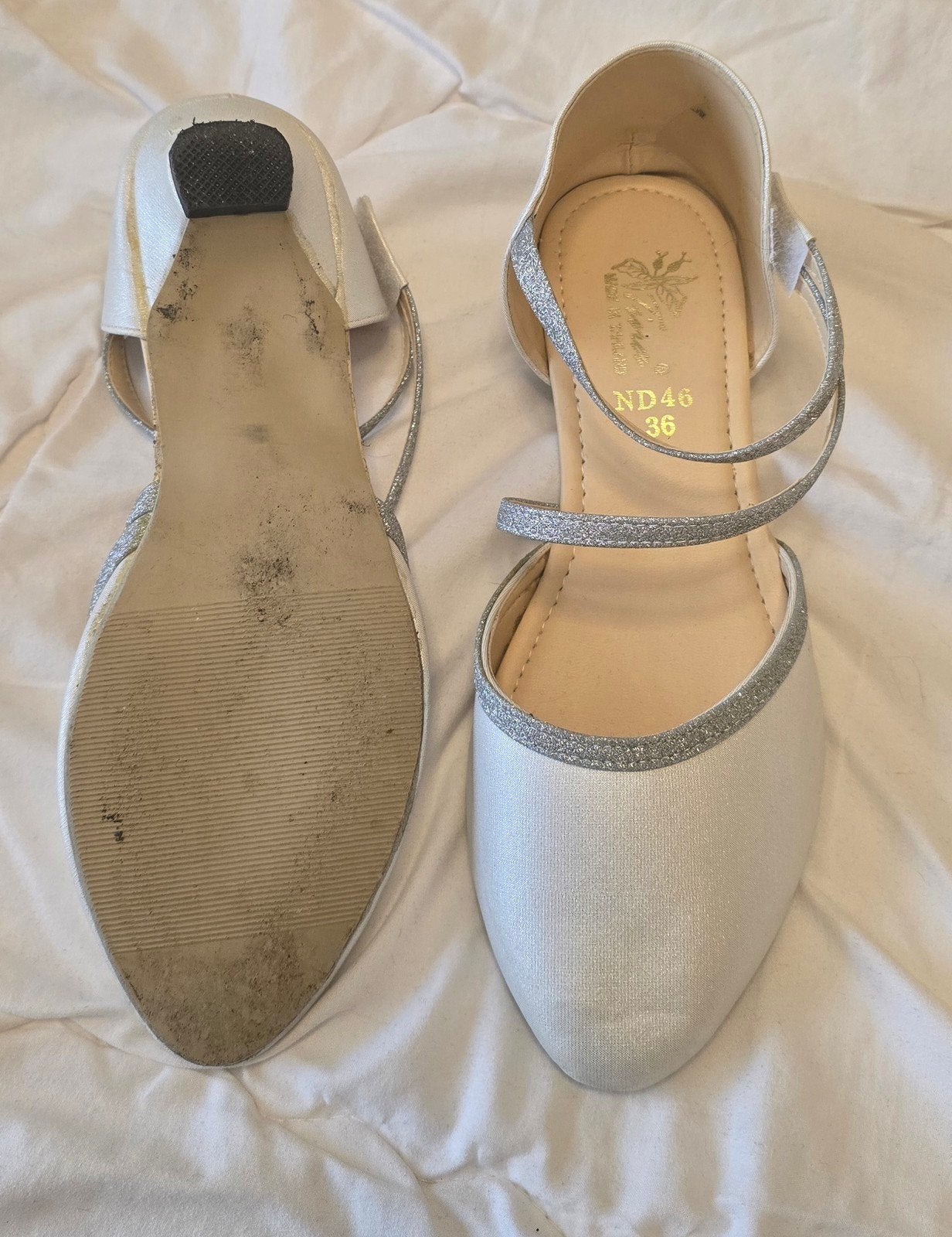 Elegante witte schoenen met hak, maat 36, Ophalen of Verzenden, Gedragen, Wit, Schoenen met lage hakken
