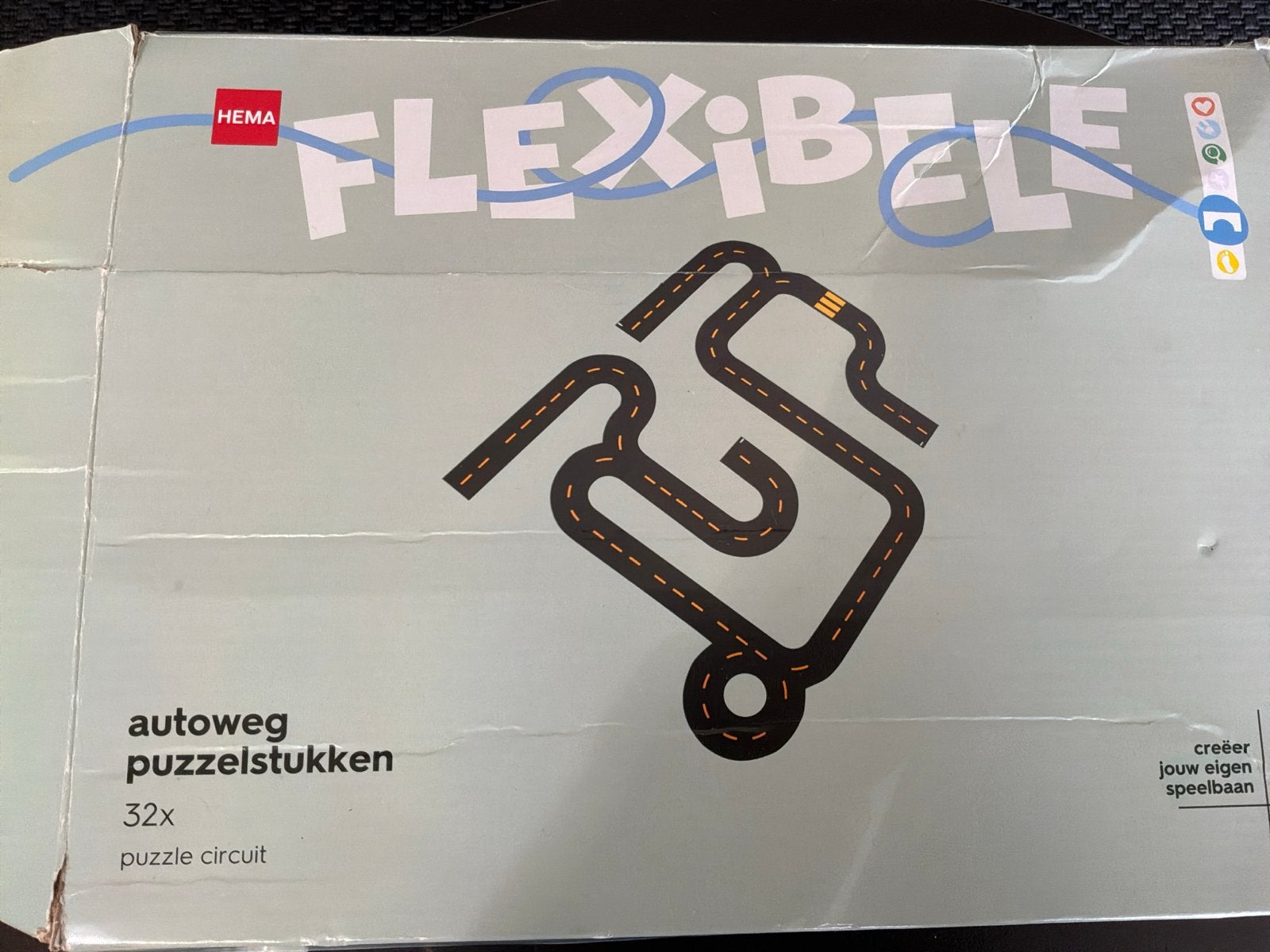 Hema Flexibele Autoweg Puzzelstukken - 32x, Overige merken, Zelf te bouwen, Ophalen of Verzenden, Handmatig