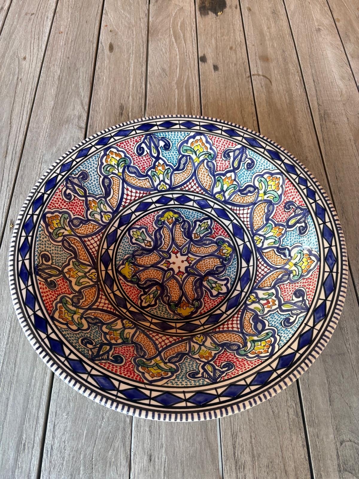 Handgemaakte Tunesische decoratieve schaal, Antiek en Kunst, Ophalen