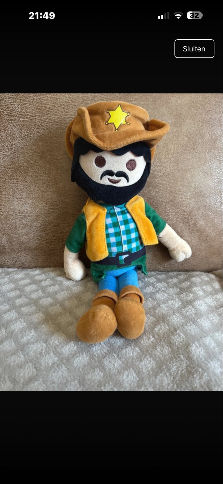 Playmobil Cowboy Knuffelpop - Zo goed als nieuw, Overige merken, Overige karakters, Overige typen, Ophalen of Verzenden
