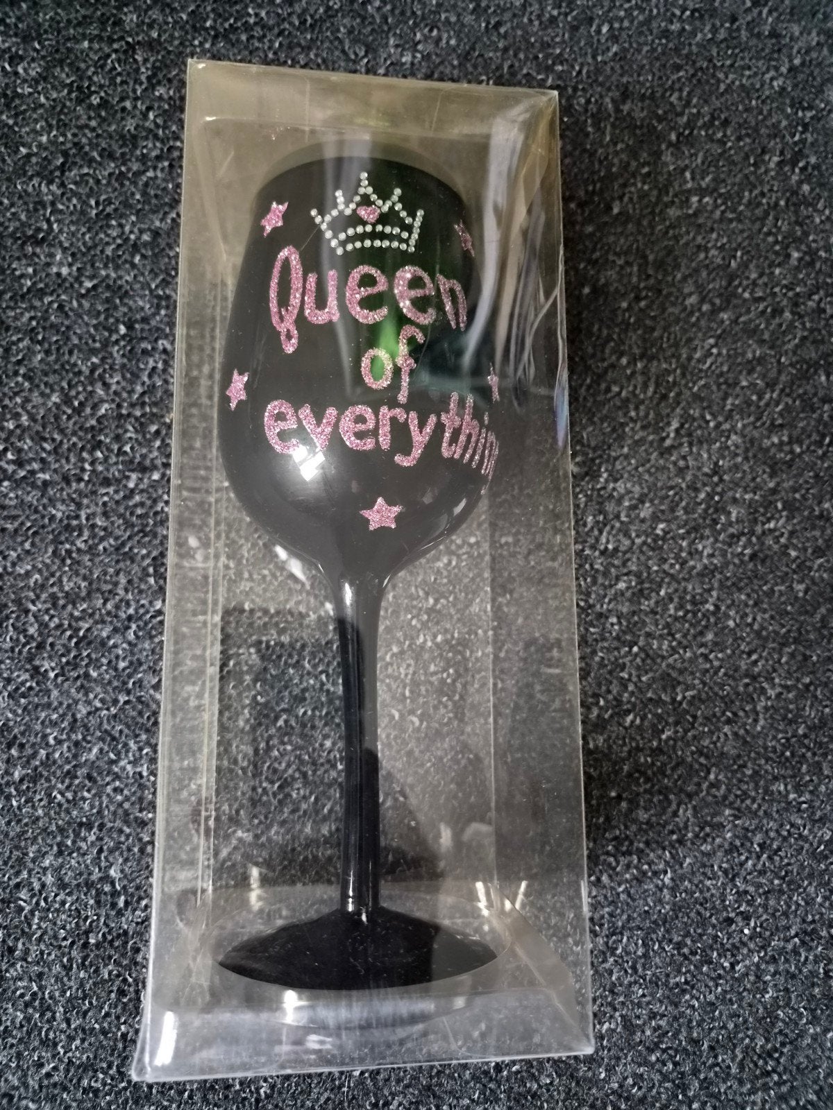Queen of Everything wijnglas - Nieuw in verpakking, Ophalen of Verzenden, Nieuw, Zwart, Glas