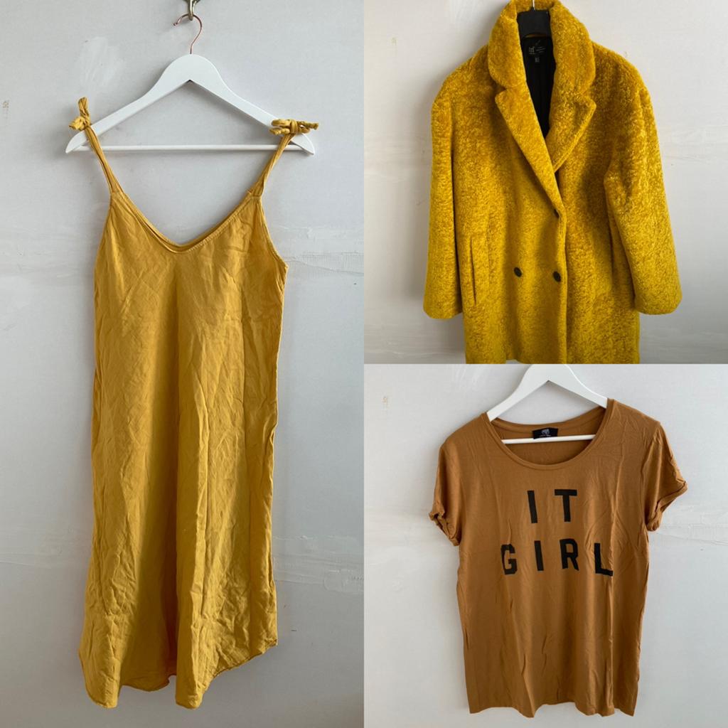 Geel kleding pakket zara & made in italy, Verzenden, Zo goed als nieuw, Geel, Boven de knie