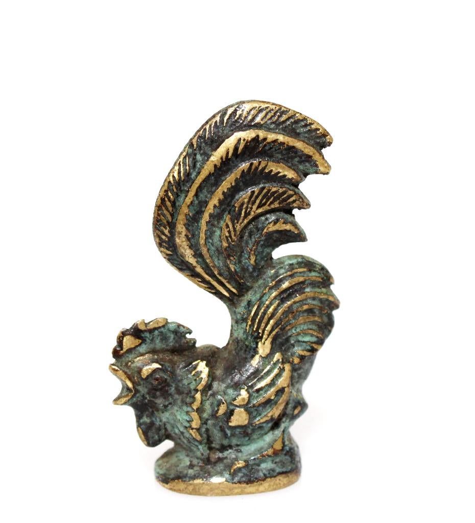 Schitterend Bronzen Beeldje Kraaiende Haan Frankrijk, Verzamelen, Beelden en Beeldjes, Ophalen of Verzenden, Zo goed als nieuw