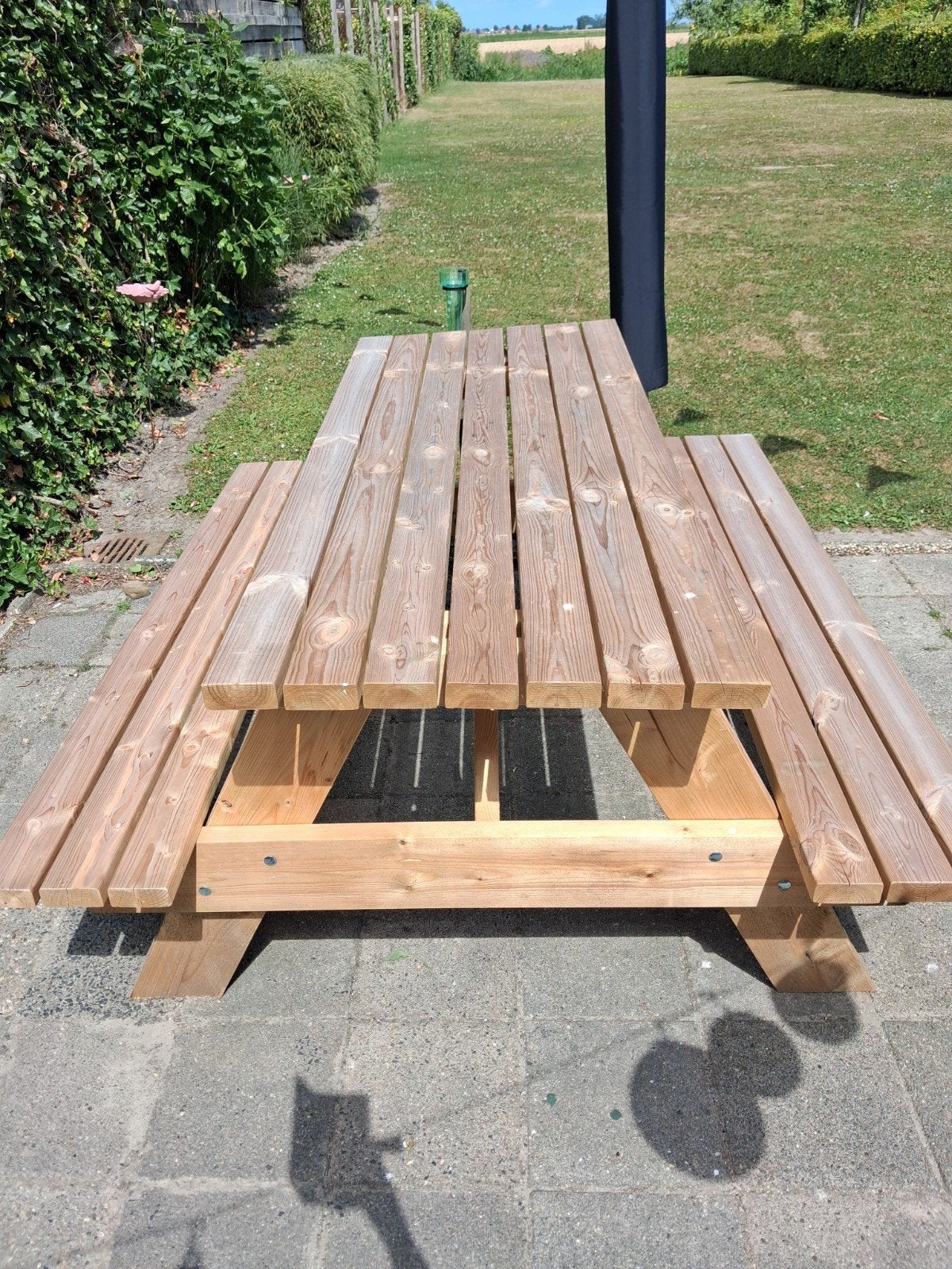 Nieuwe houten picknicktafel - 180cm lang, Ophalen, Nieuw, Rechthoekig, Hout