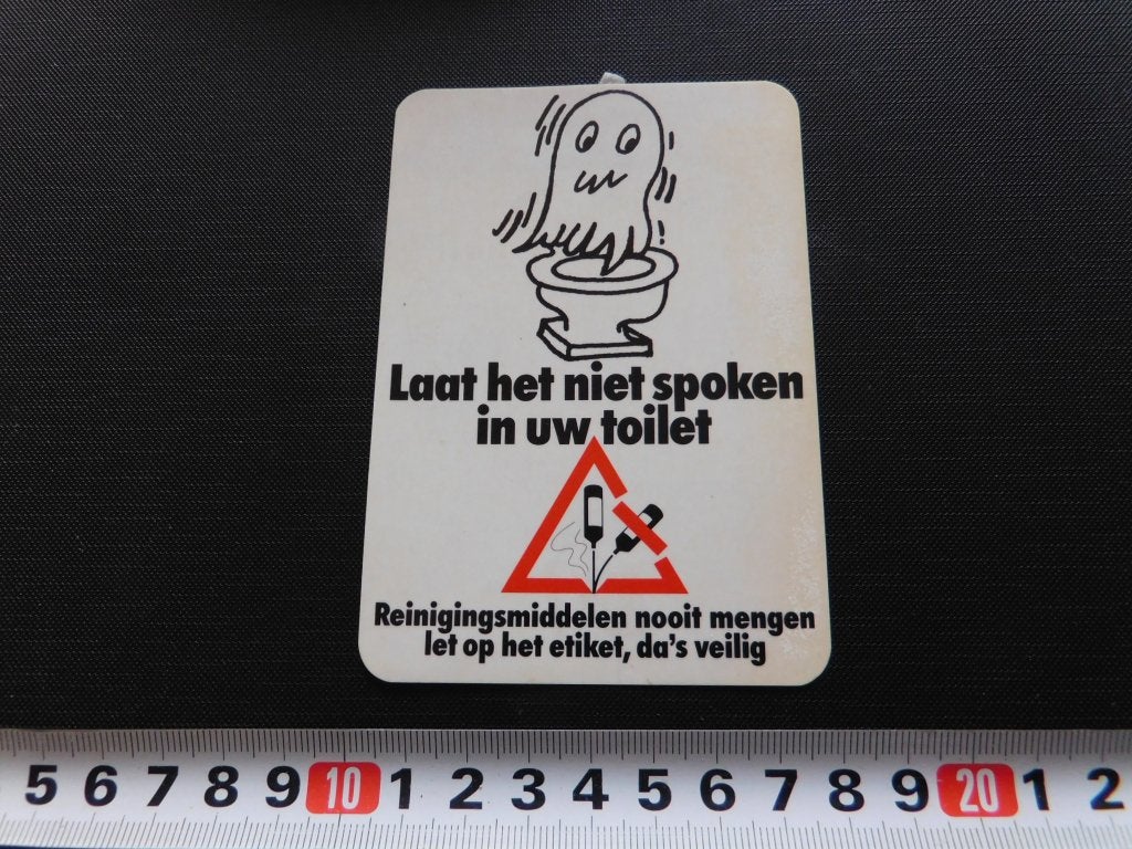 sticker laat het niet spoken in uw toilet - reinigingsmiddel, Ophalen, Zo goed als nieuw