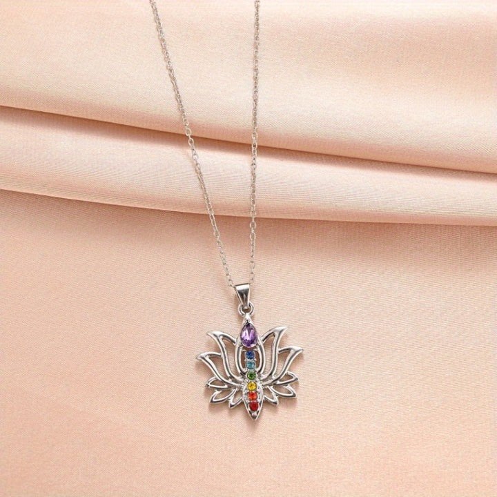 7 chakra lotus hanger plus ketting, Sieraden, Tassen en Uiterlijk, Piercings, Ophalen of Verzenden, Nieuw, Staal