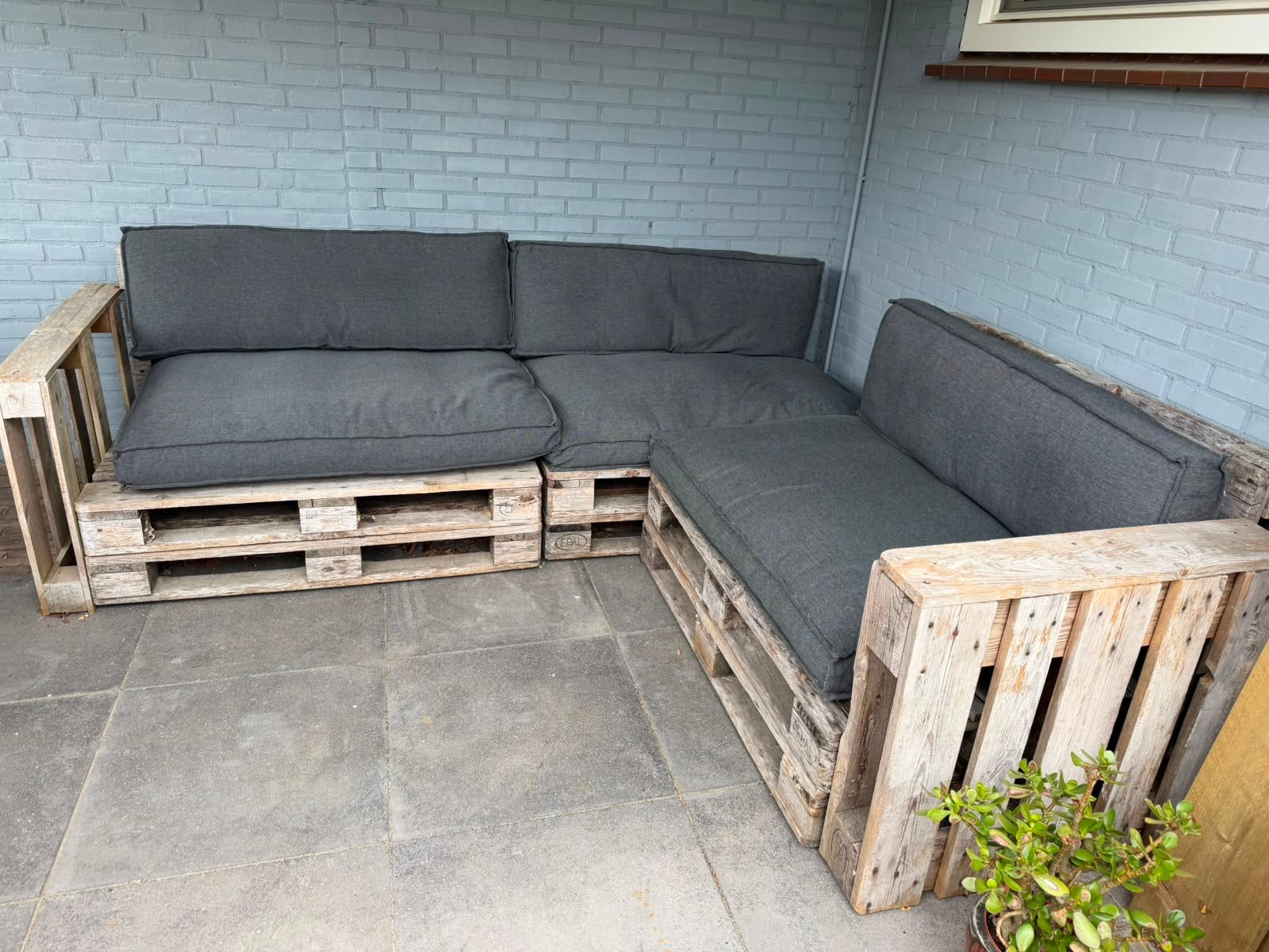 Te koop: 3 sets kussens voor palletbank, Tuin en Terras, Tuinsets en Loungesets, Ophalen, Zo goed als nieuw, Overige materialen