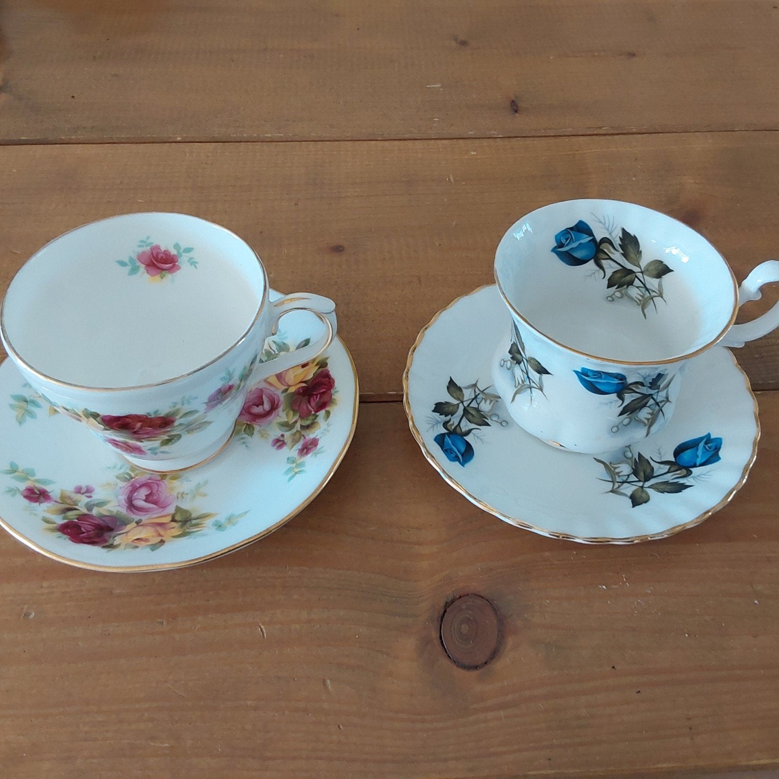 Set van 2 Engelse theekopjes met schotels, Ophalen of Verzenden