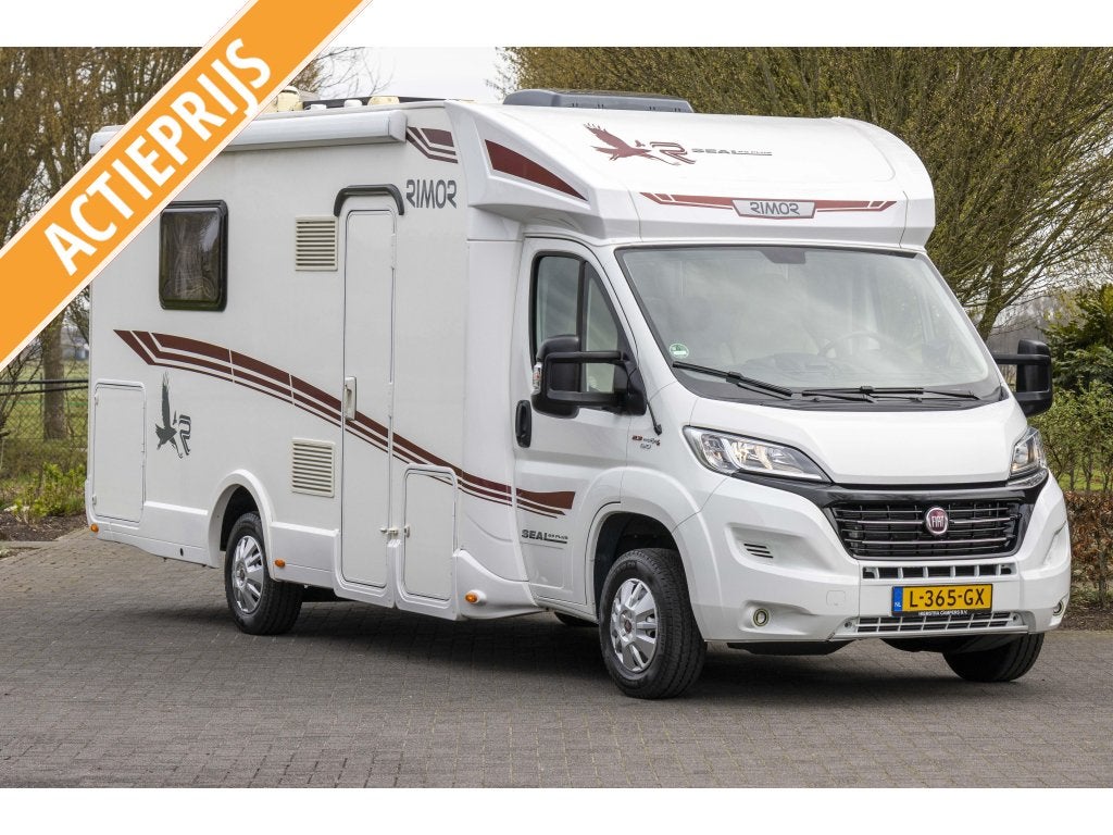 Rimor Seal 69 | 2018 Queensbed Zeer compleet Rijklaar!, Ringverwarming, Fiat, Luifel, Koelkast