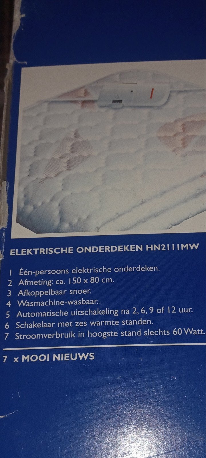 Iventum Elektrisch Onderdeken 1-persoons, Eenpersoons, Overige typen, Ophalen of Verzenden, Zo goed als nieuw