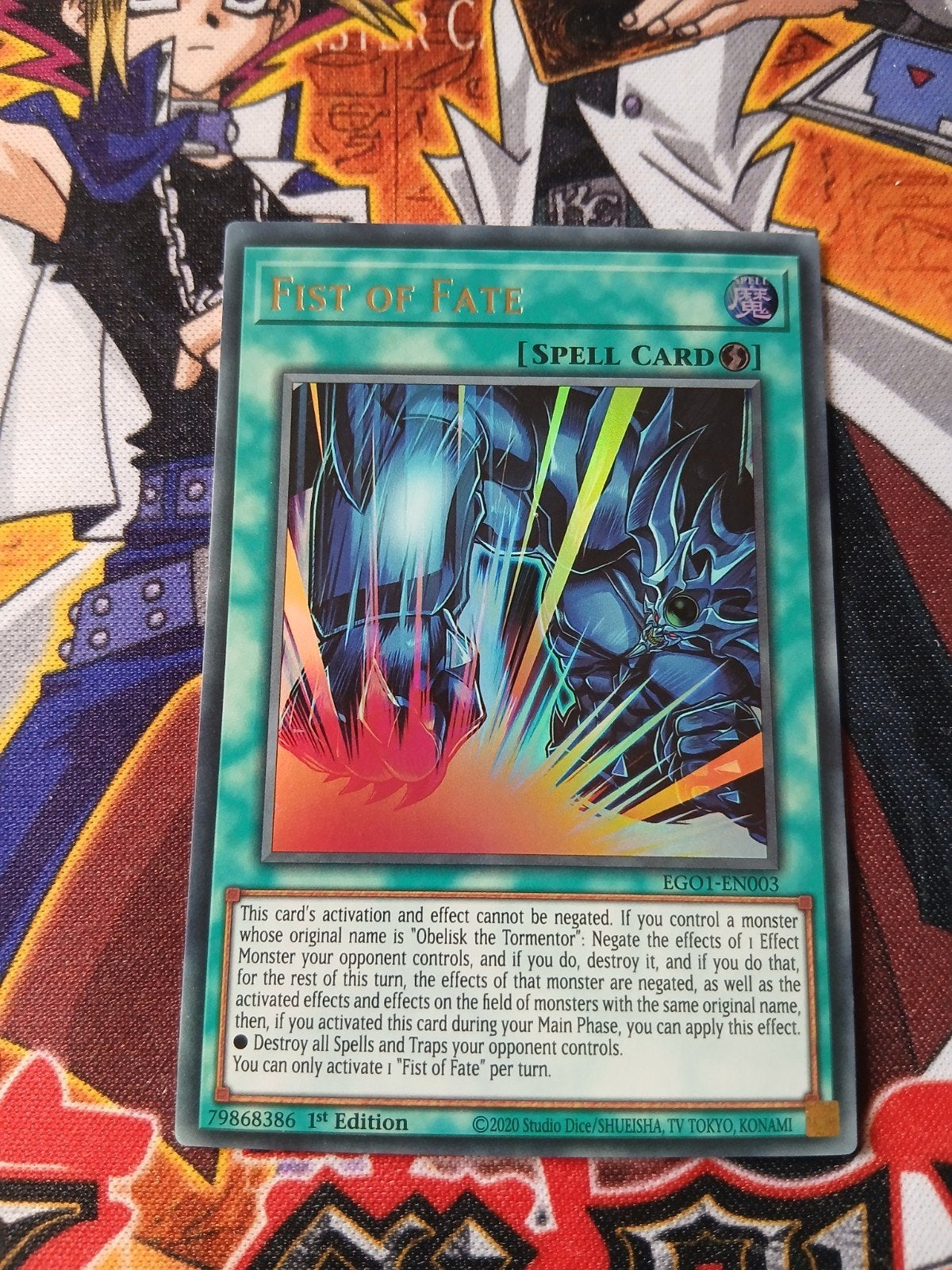 Fist of Fate - Ultra Rare EGO1 - Yu-Gi-Oh, Hobby en Vrije tijd, Verzamelkaartspellen | Yu-gi-Oh!, Ophalen of Verzenden, Zo goed als nieuw