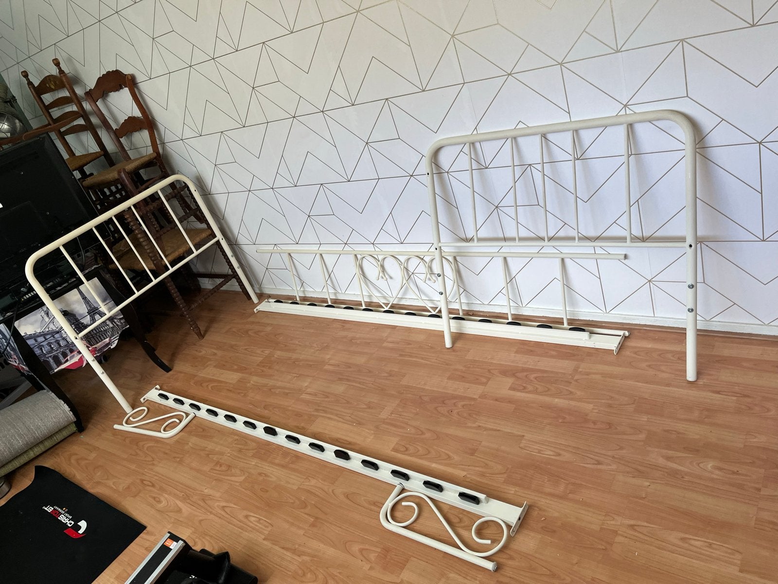Romantisch 1-persoons ledikant, met Ikea matras, Huis en Inrichting, Ophalen, Gebruikt, 90 cm, Eenpersoons