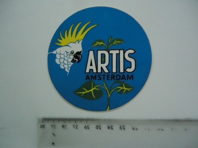 sticker oud ARTIS JAREN 70 zoo dierentuin mokum amsterdam, Verzamelen, Verzenden, Zo goed als nieuw, Bedrijf of Vereniging
