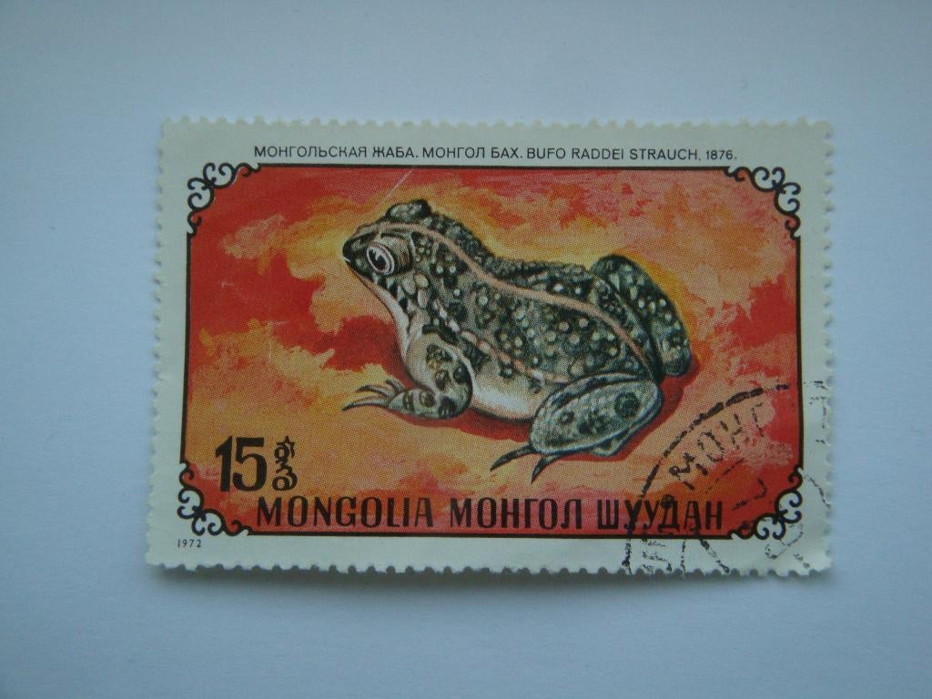 Postzegel 15 Mongo Mongoolse pad Bufo radder Mongolië., Verzenden, Gestempeld, Oost-Azië