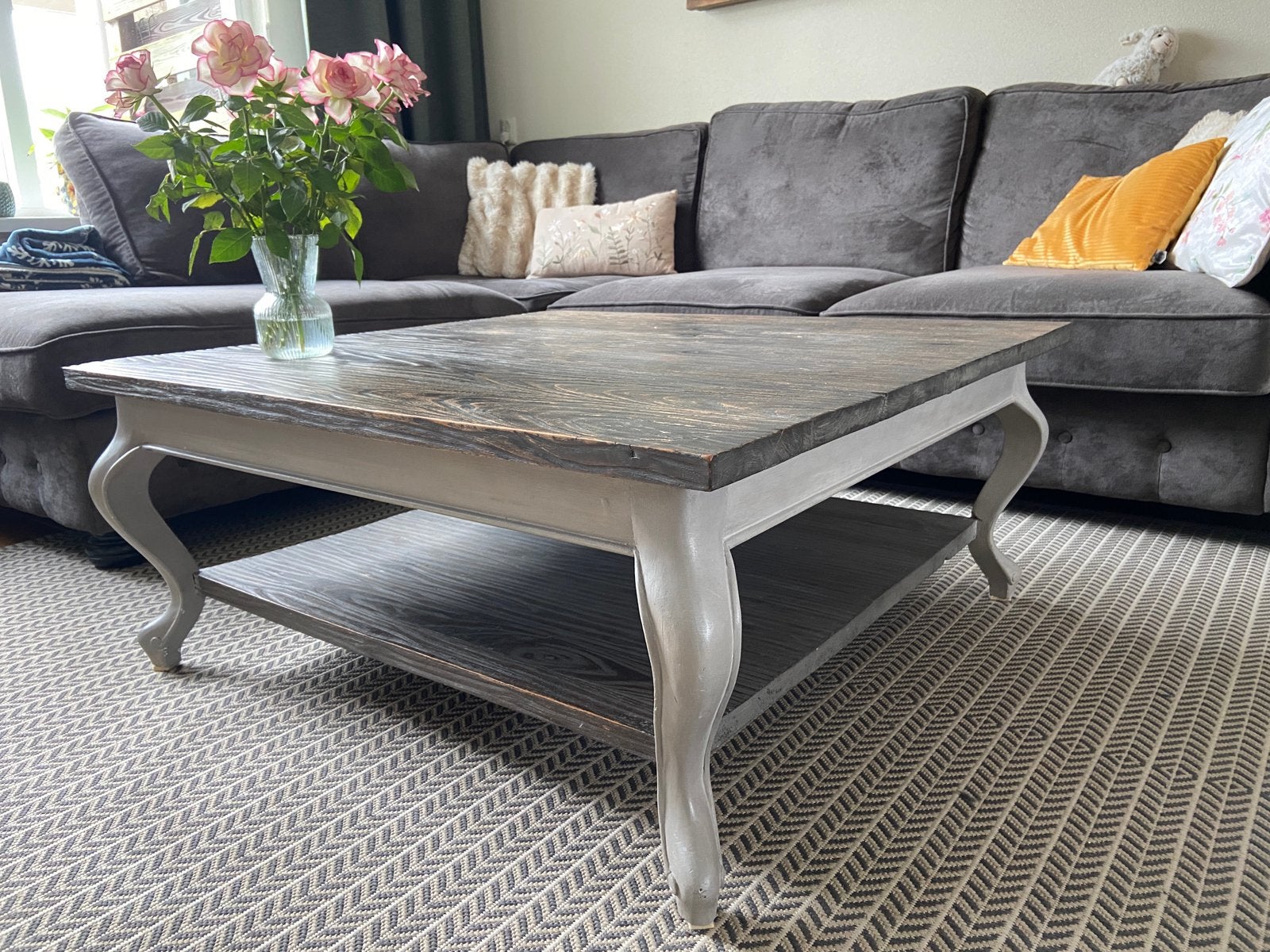 Driftwood salontafel, Ophalen, 100 tot 150 cm, 50 tot 100 cm, Eikenhout