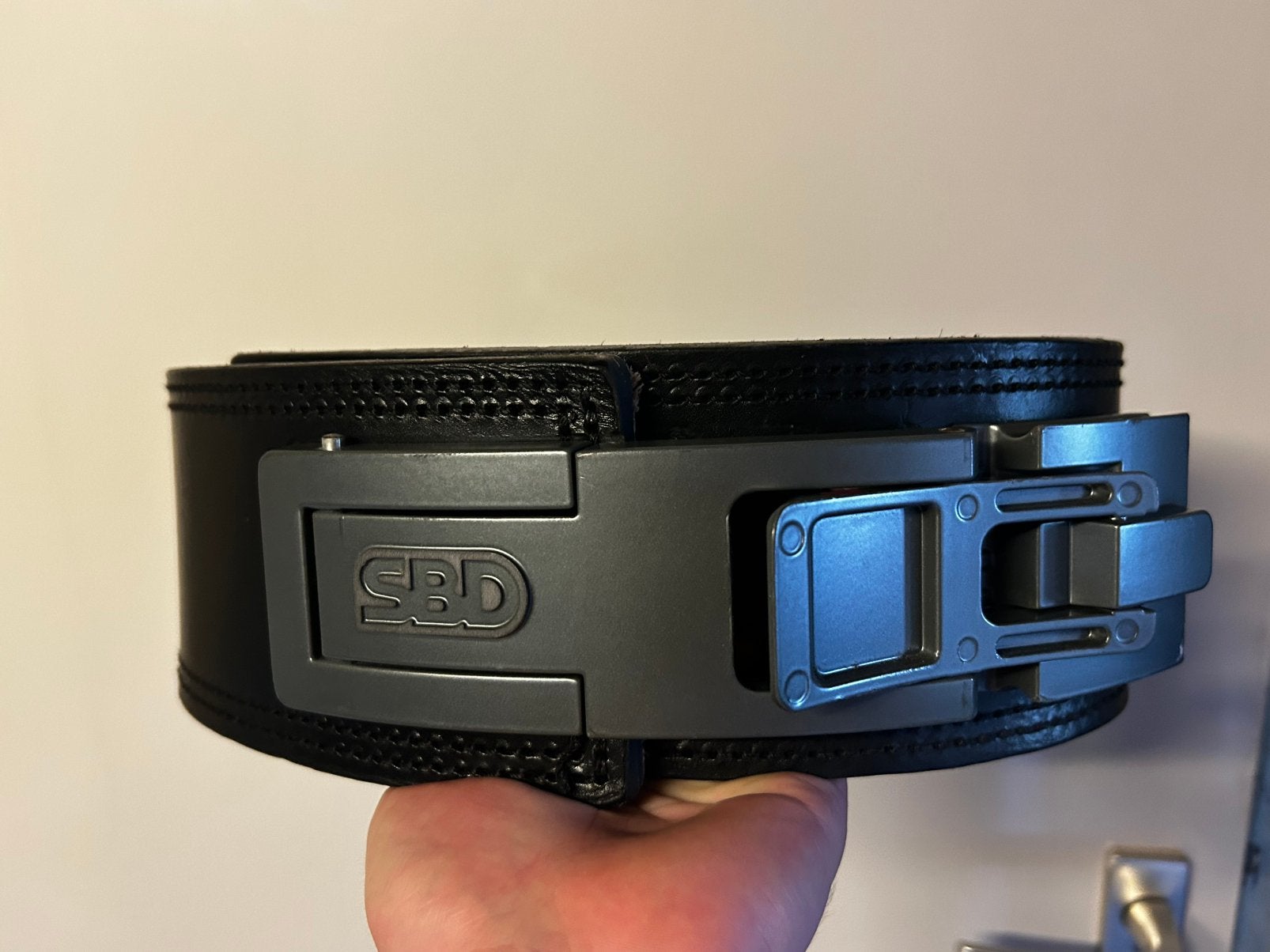 SBD Belt - 10mm Maat M, Sport en Fitness, Fitnessmaterialen, Ophalen, Zo goed als nieuw, Halterriem