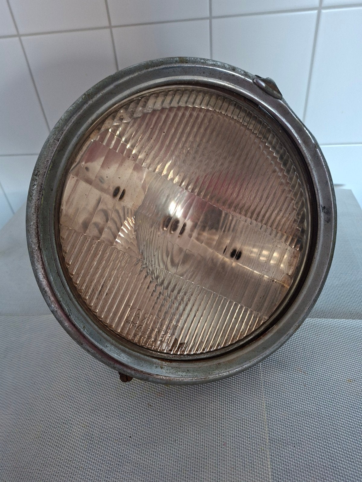 Vintage koplamp voor oldtimer auto of motor, Ophalen, Gebruikt, Universele onderdelen