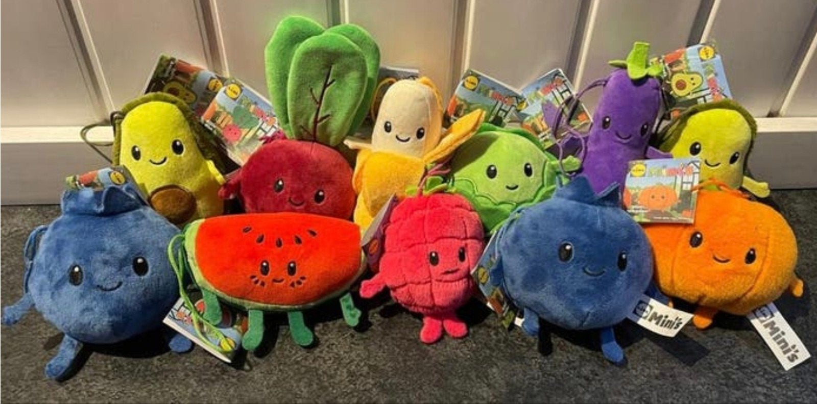 Lidl Mini's Knuffels Complete Set Groenten & Fruit 11 stuks, Lidl, Overige karakters, Overige typen, Ophalen of Verzenden