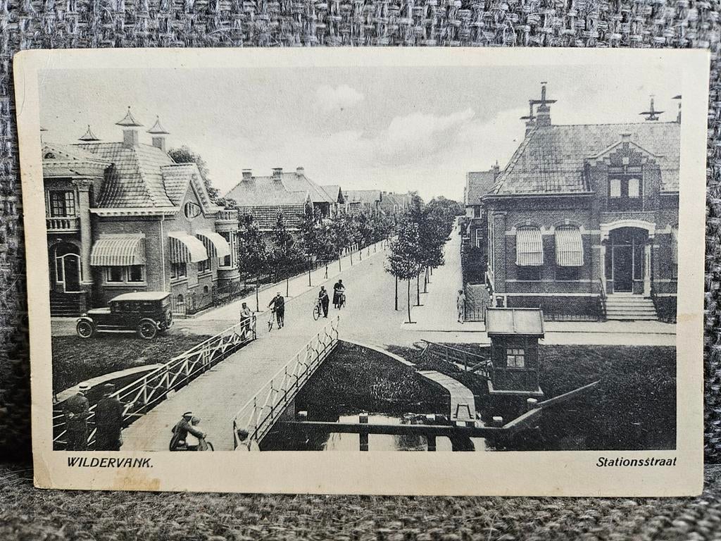 Oude ansichtkaart Wildervank Stationsstraat 1930, Verzenden, 1920 tot 1940, Gelopen, Groningen