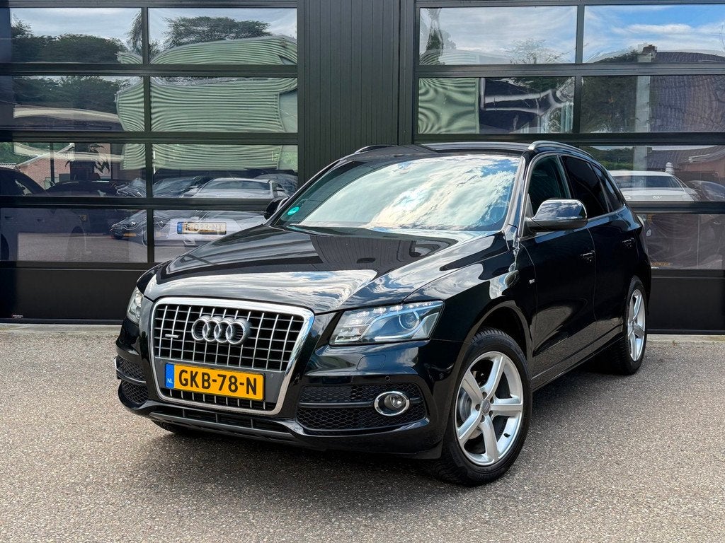Audi Q5 2.0 TFSI Quattro S-Line Xenon CarPlay Cruise Leder, Auto's, Audi, Automaat, Gebruikt, 4 cilinders, Leder en Stof