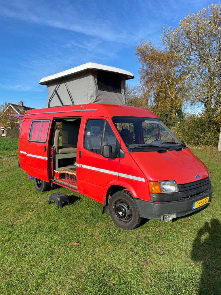 Ford Transit Brandweer Benzine Camper Milieuzone-proof, Caravans en Kamperen, Hefdak, Winterisolatie, Ford, Handgeschakeld