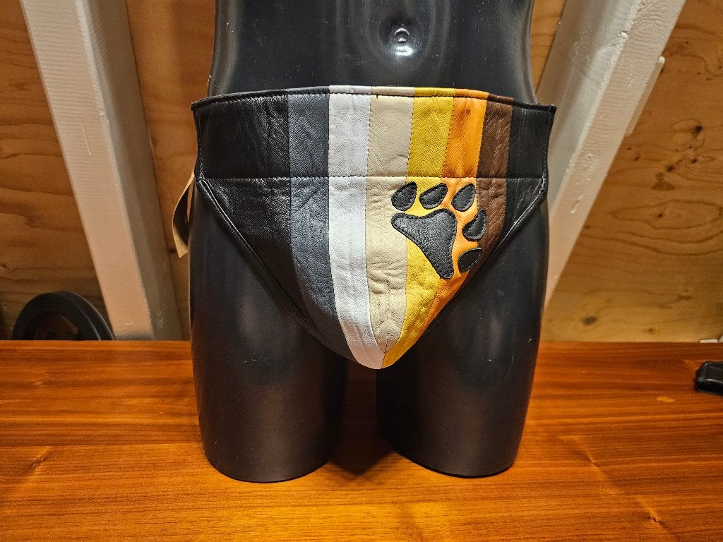 Leren jockstrap handgemaakt bear L, Kleding | Heren, Ophalen of Verzenden, Zwart, Slip