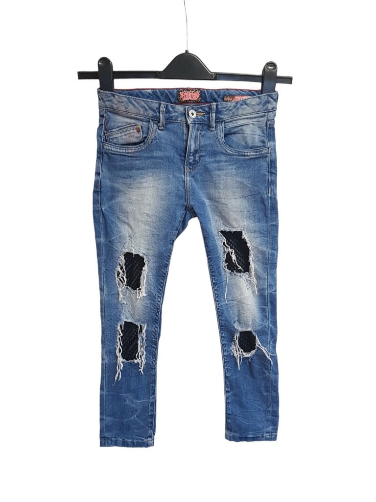 Super stoere VINGINO jeans Caya girlfriend maat 8/128., Kinderen en Baby's, Kinderkleding | Maat 128, Broek, Zo goed als nieuw