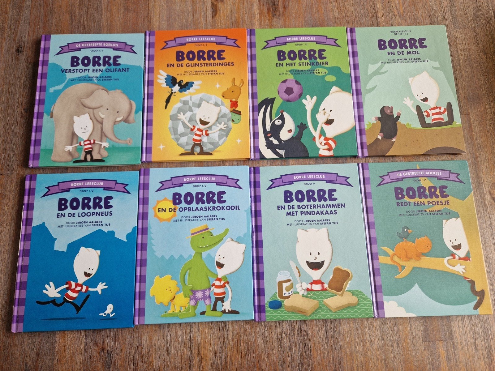 8 borre boekjes groep 1/2 paars, Boeken, Ophalen, Zo goed als nieuw, Overige onderwerpen