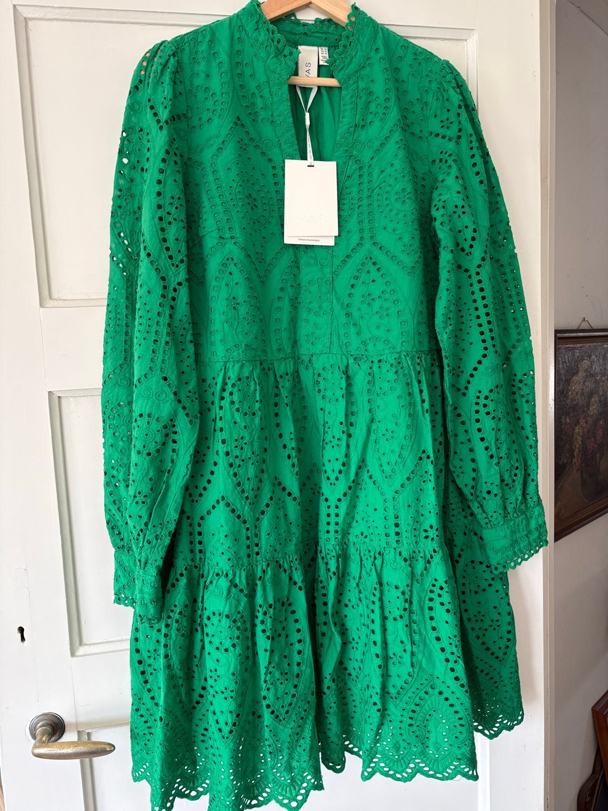 Y.A.S. Groene Broderie Jurk Maat M, Maat 38/40 (M), Nieuw, Ophalen of Verzenden, Knielengte