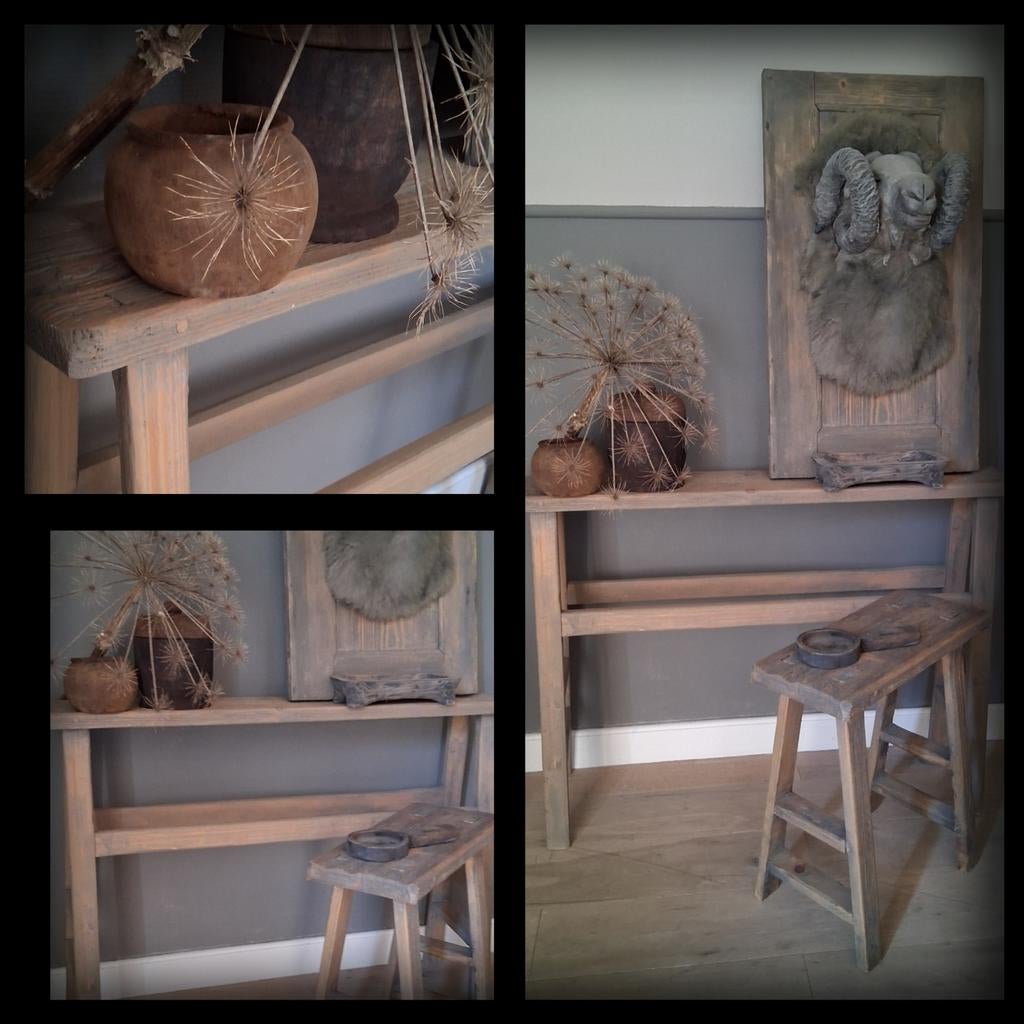 Smalle landelijke sidetable, Huis en Inrichting, Tafels | Sidetables, Ophalen of Verzenden, 25 tot 50 cm, Rechthoekig