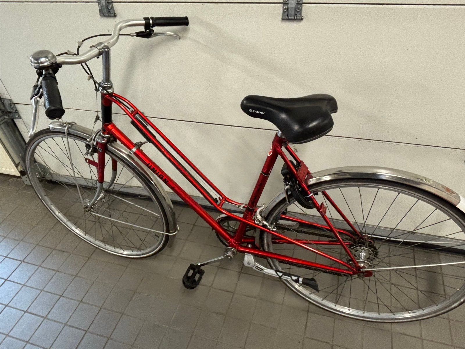 Union Holland Damesfiets - Klassiek Rood frame maat 53 cm., Fietsen en Brommers, Fietsen | Dames | Damesfietsen, Velgrem, Versnellingen