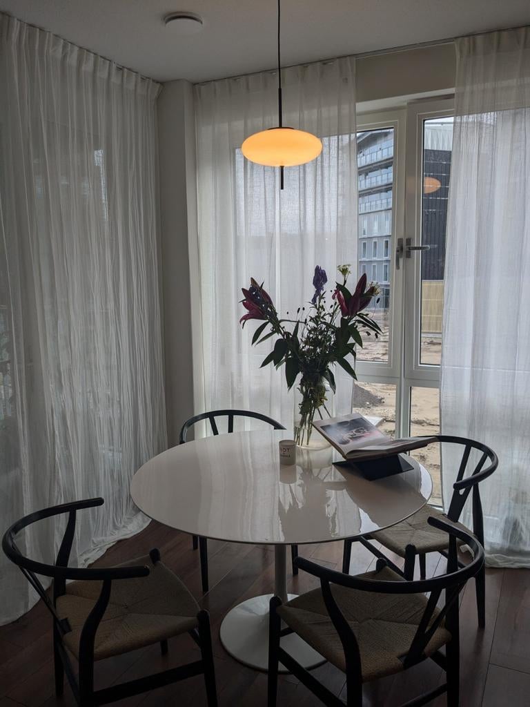 Tulp eettafel rond wit - 120cm Ø, Huis en Inrichting, Tafels | Eettafels, Ophalen, Gebruikt, 50 tot 100 cm, Overige materialen