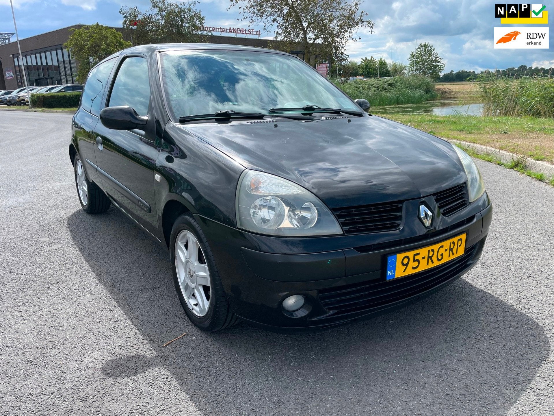 Renault Clio 1.4-16V Authentique Comfort, 5pers, 3drs, Airco, Auto's, Voorwielaandrijving, Zwart, Handgeschakeld, Blauw