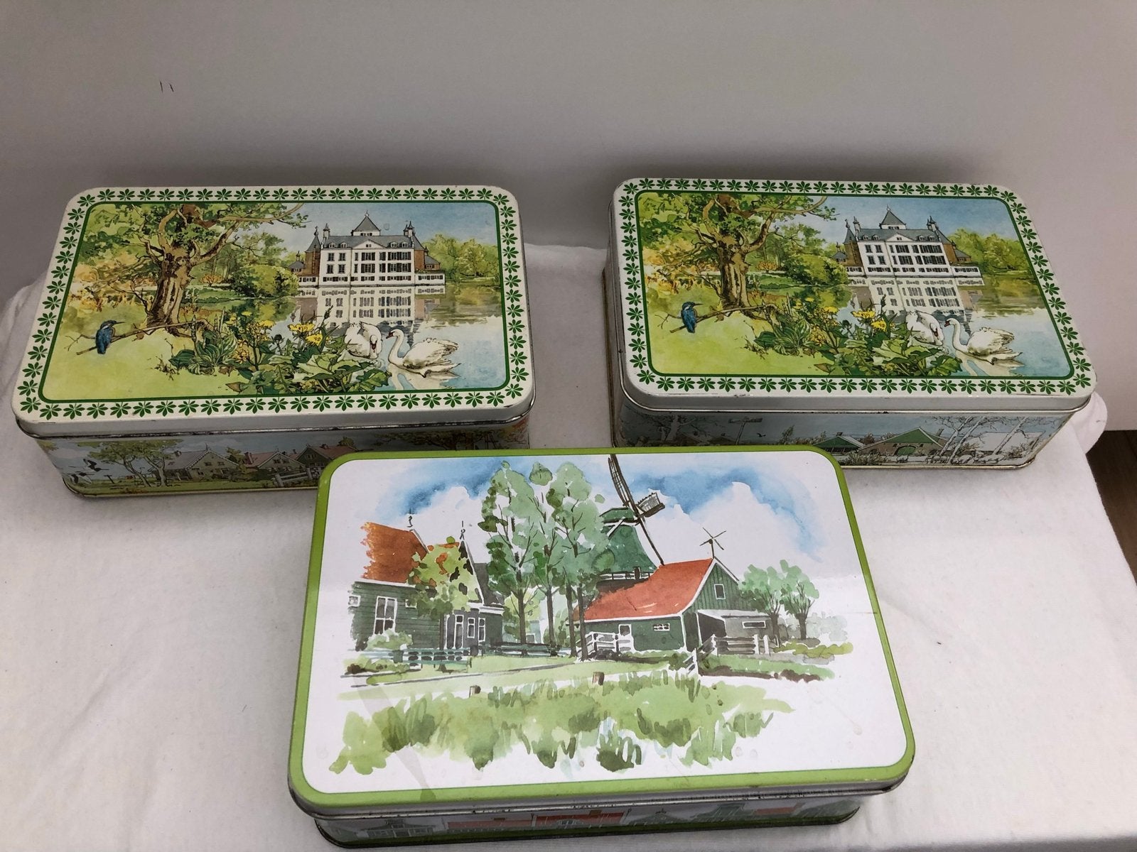 3 Verkade koekblikken met Hollandse prenten, Ophalen of Verzenden, Gebruikt, Verkade