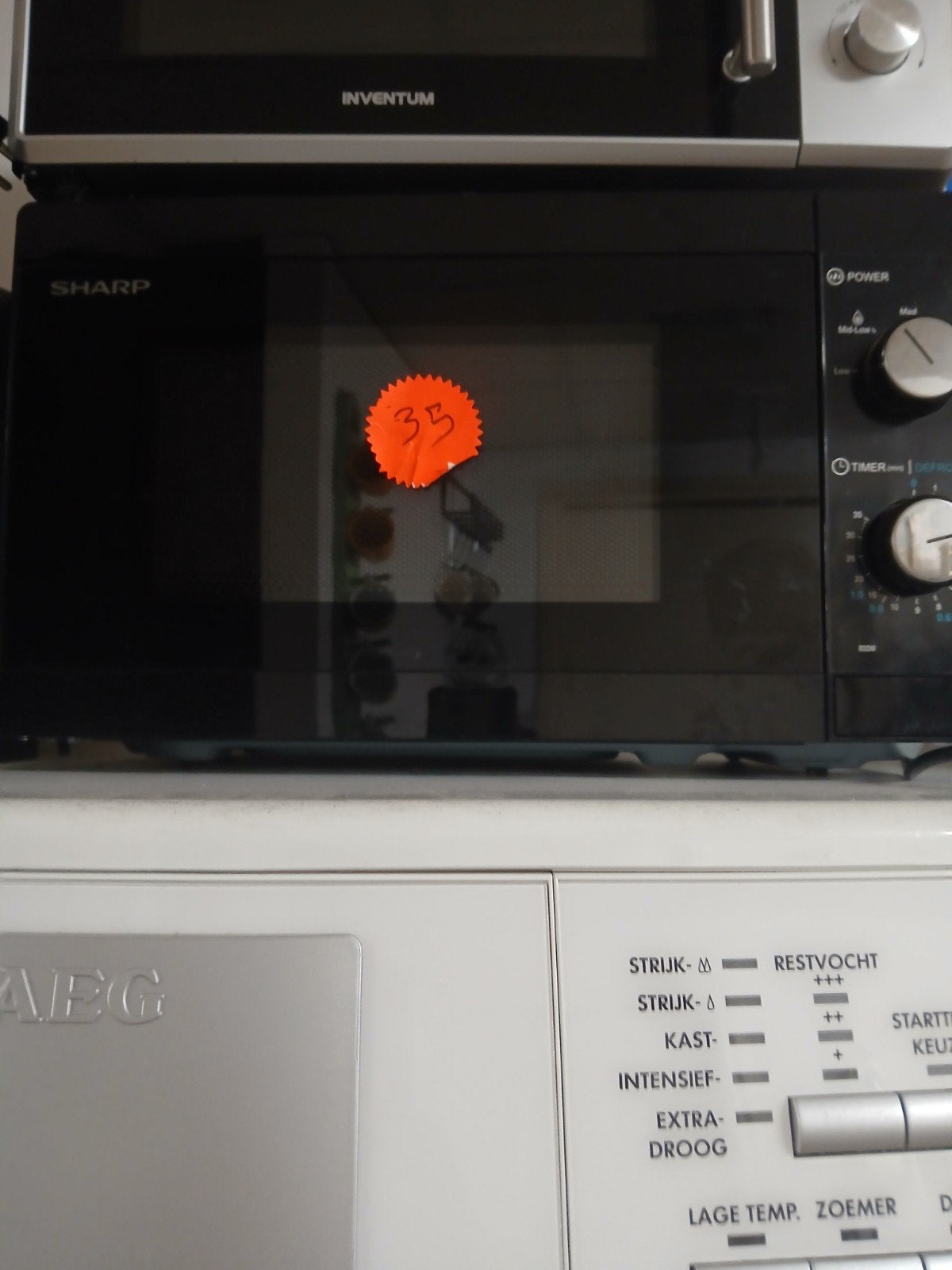 Sharp YC-MS01 Magnetron 800W - Zwart, Ophalen, Gebruikt, Minder dan 45 cm, Magnetron